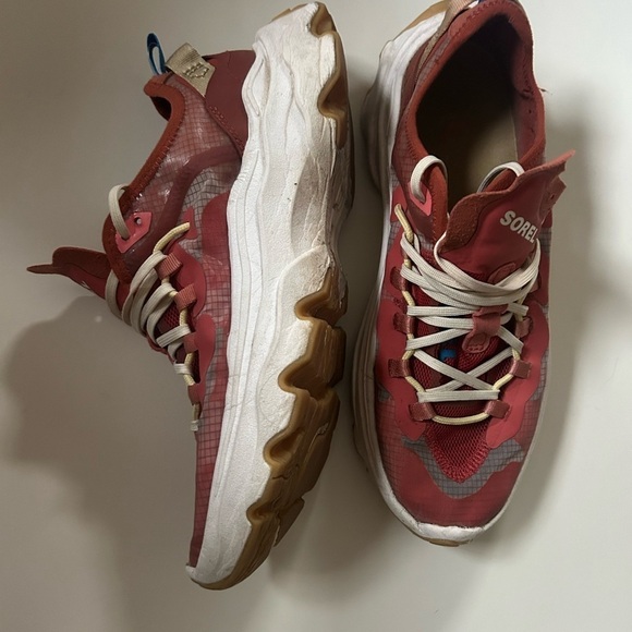 SOREL Womens Red Mixed Media Comfort Kinetic Breakthru Sneakers size 10 - Picture 4 of 7